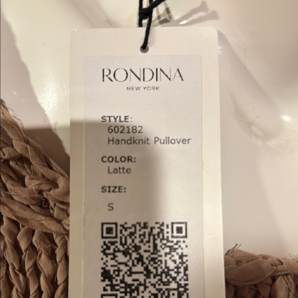 New York Designer Cozy Tan Crew Neck Sweater with Textured Knit - Picture 5 of 5